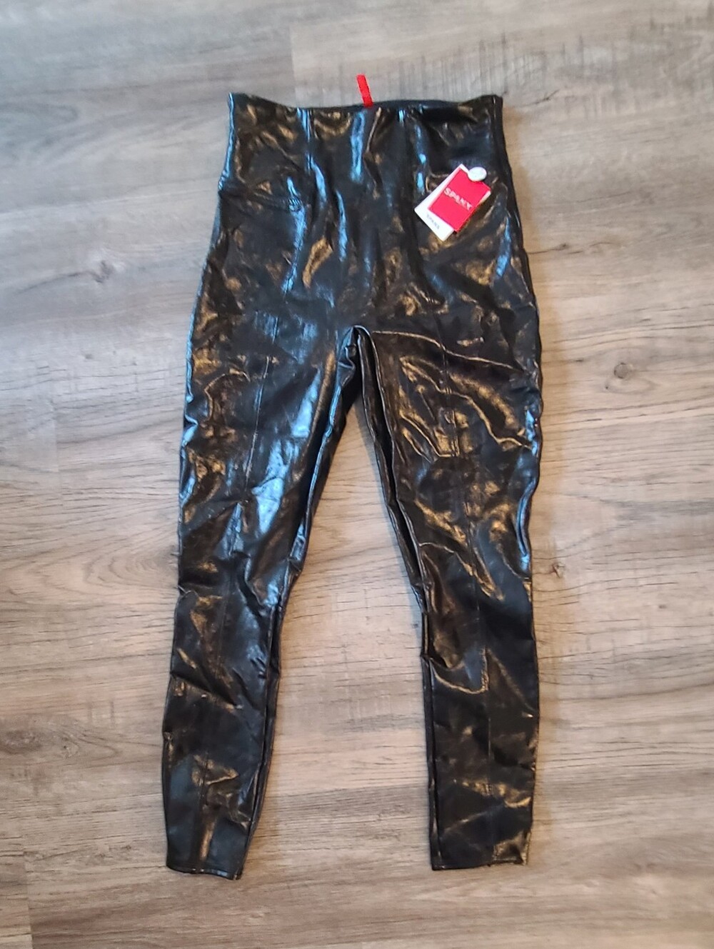 NWT Spanx High-Waist Black Faux Leather Leggings, Small - Picture 3 of 12
